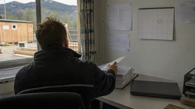 Ausschreibungspaket und Kalender am Schreibtisch vor dem Submissionstermin